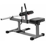 XMARK 11-Gauge Seated Calf Raise with Height Adjustable Swiveling Thigh Pads, Dual Olympic Weight Posts, and Wide, Textured Non-Slip Foot Brace Bar XM-7613