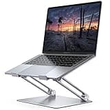 Lamicall Adjustable Laptop Stand, Portable Laptop Riser, Aluminum Laptop Stand for Desk Foldable, Ergonomic Computer Notebook Stand Holder for MacBook Air Pro, Dell XPS, HP (10-17.3'') - Silver