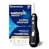 Waterpik Cordless Advanced 2.0 Water Flosser For Teeth, Gums, Braces, Dental Care With Travel Bag and 4 Tips, ADA Accepted, Rechargeable, Portable, and Waterproof, Black WP-582, Packaging May Vary