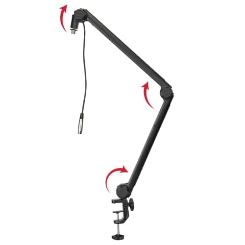 Gator Frameworks Deluxe Desk-Mounted Broadcast Microphone Boom Stand For Podcasts & Recording, Integrated XLR Cable, (GFWBCBM3000)