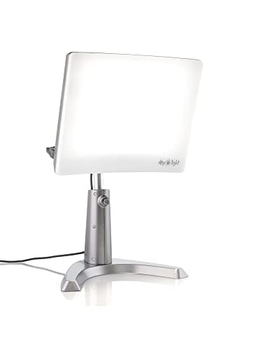 Carex Day-Light Classic Plus Sunlight Therapy Lamp - 10000 LUX Therapy Lamp at 12 Inches, LED Bright White Light with Adjustable Height and Brightness Levels for Mood, White