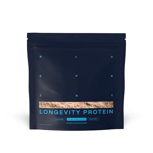 Blueprint Bryan Johnson Chocolate Protein Powder - Vegan Plant-Based Supplement with Cocoa Powder - Clean Ingredients - 26g Protein per Serving - Non-GMO - 30 Servings