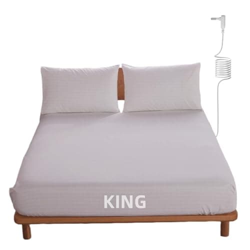 OKOHEY Grounding Fitted Sheets with 15ft Earthing Cord, King Size, 90% Organic Cotton + 10% Silver Fiber, Soft & Breathable Grounded Sheet for Better Sleep and Enhanced Wellness, White