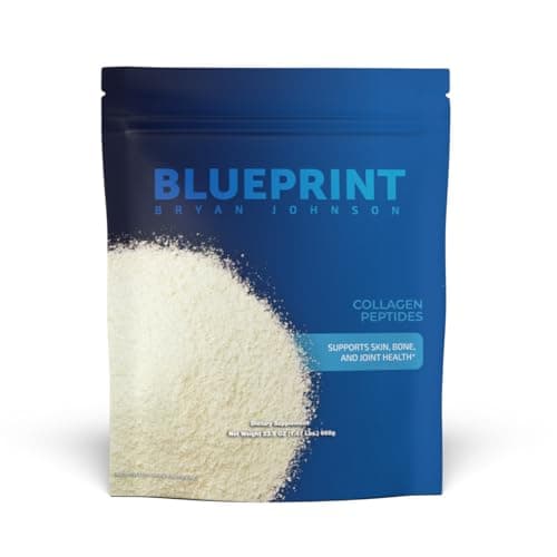 Blueprint Bryan Johnson Hydrolyzed Collagen Peptides Powder – Type I, II & III Collagen for Women & Men – Unflavored Protein Supplement for Hair, Skin, Nails, Joints & Cartilage – 20g – 30 Servings