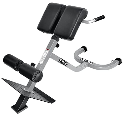 Valor Fitness Roman Chair Hyperextension Bench -Adjustable with Resistance Band Pegs for Core, Hamstring, and Ab Workouts - Max 250 LB - Strength Training Equipment